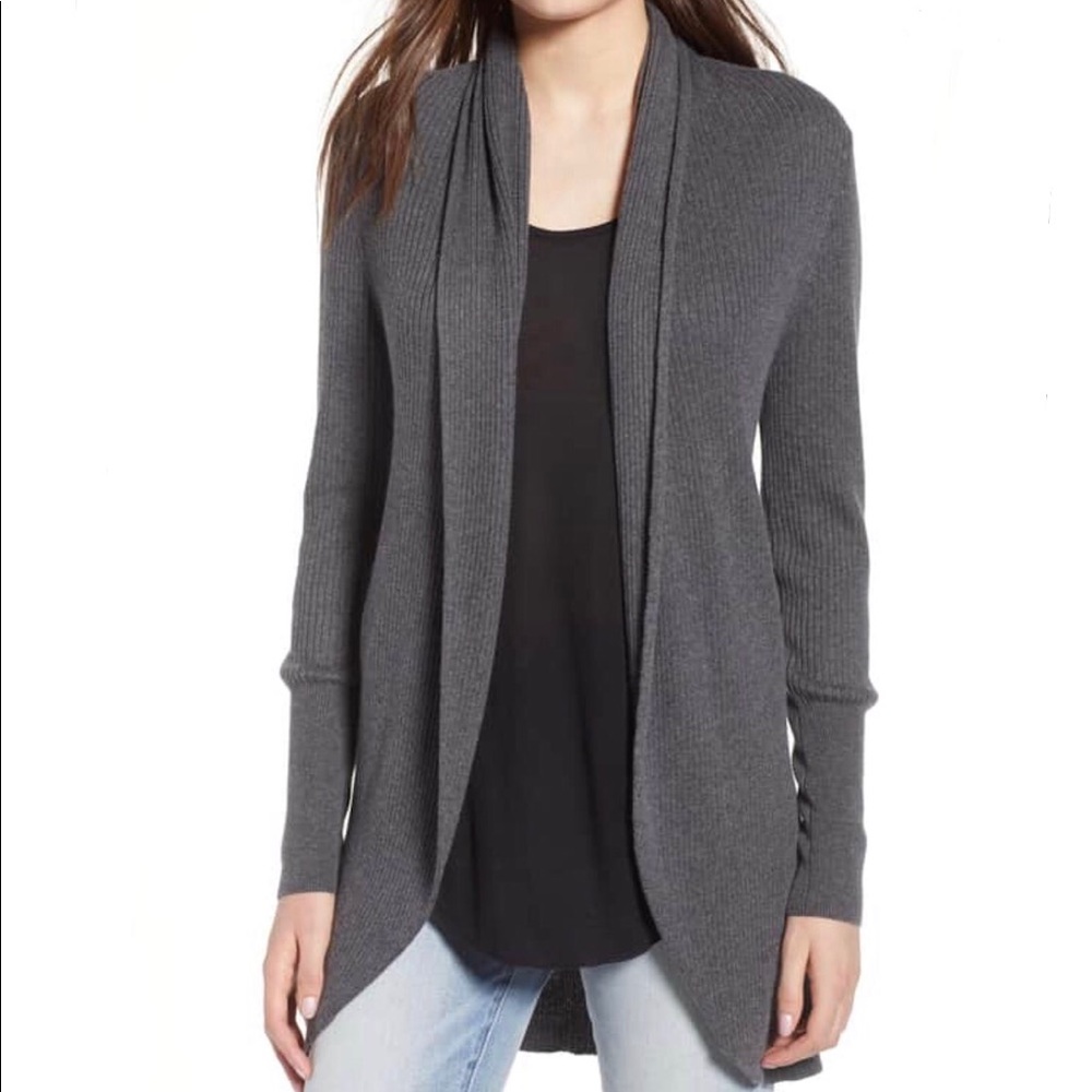 Leith Ribbed Shawl Cocoon Cardigan